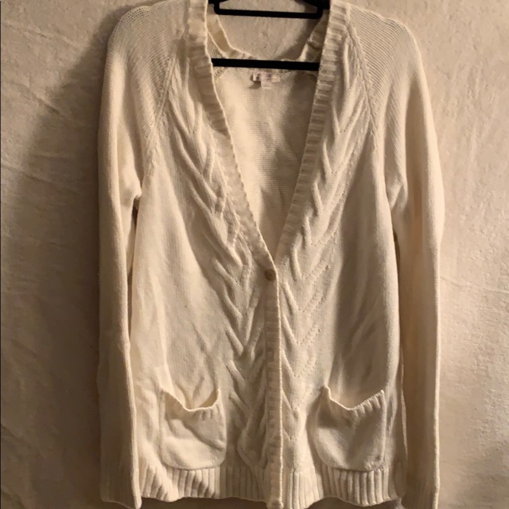 Cream Button Down Sweater
